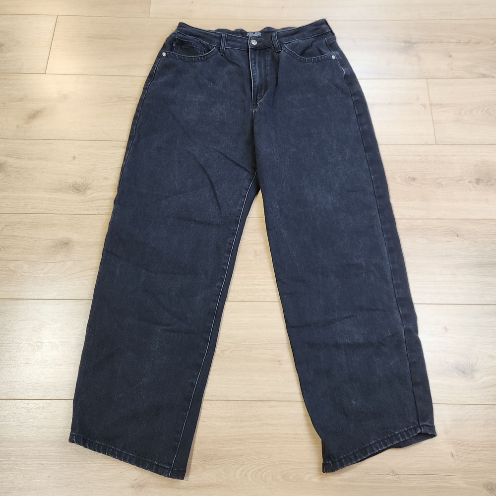 Judy Blue Marlow Arc Leg Jeans Womens 11/30 Black High Rise Wide Leg Denim